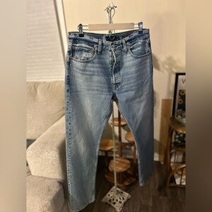 Alex Mill AM Original Midrise 33 X 32 Light Blue Straight Jeans Vintage NWOT